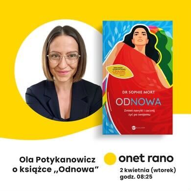 Ola Potykanowicz o książce “Odnowa” w Onet Rano